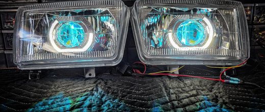 The Freya blue lens LED projector headlights