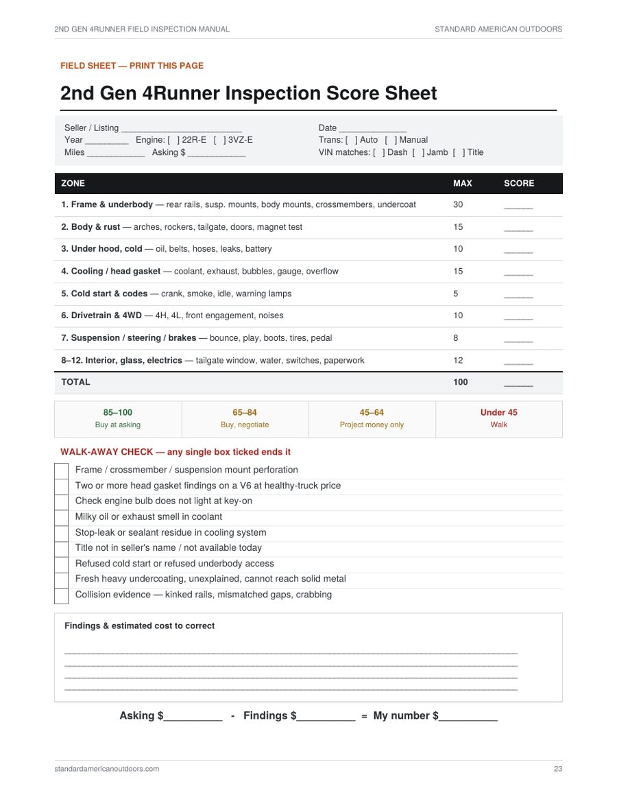 Printable field score sheet